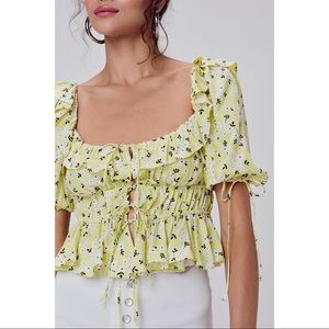For Love and Lemon Chrysanthemum Crop Top